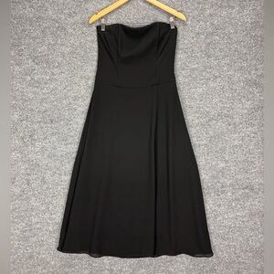 Jessica McClintock Bridal Vintage Black Strapless Dress Women’s 8 Chiffon Y2K